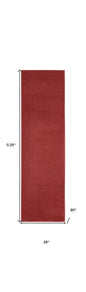 2' X 8' Brick Red Non Skid Indoor Outdoor Runner Rug
