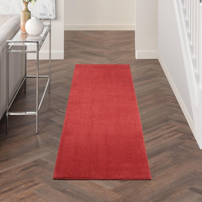 2' X 8' Brick Red Non Skid Indoor Outdoor Runner Rug