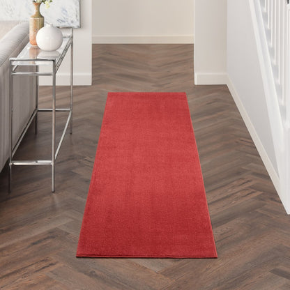 2' X 8' Brick Red Non Skid Indoor Outdoor Runner Rug