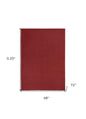 4' X 6' Brick Red Stain Resistant Indoor Outdoor Area Rug