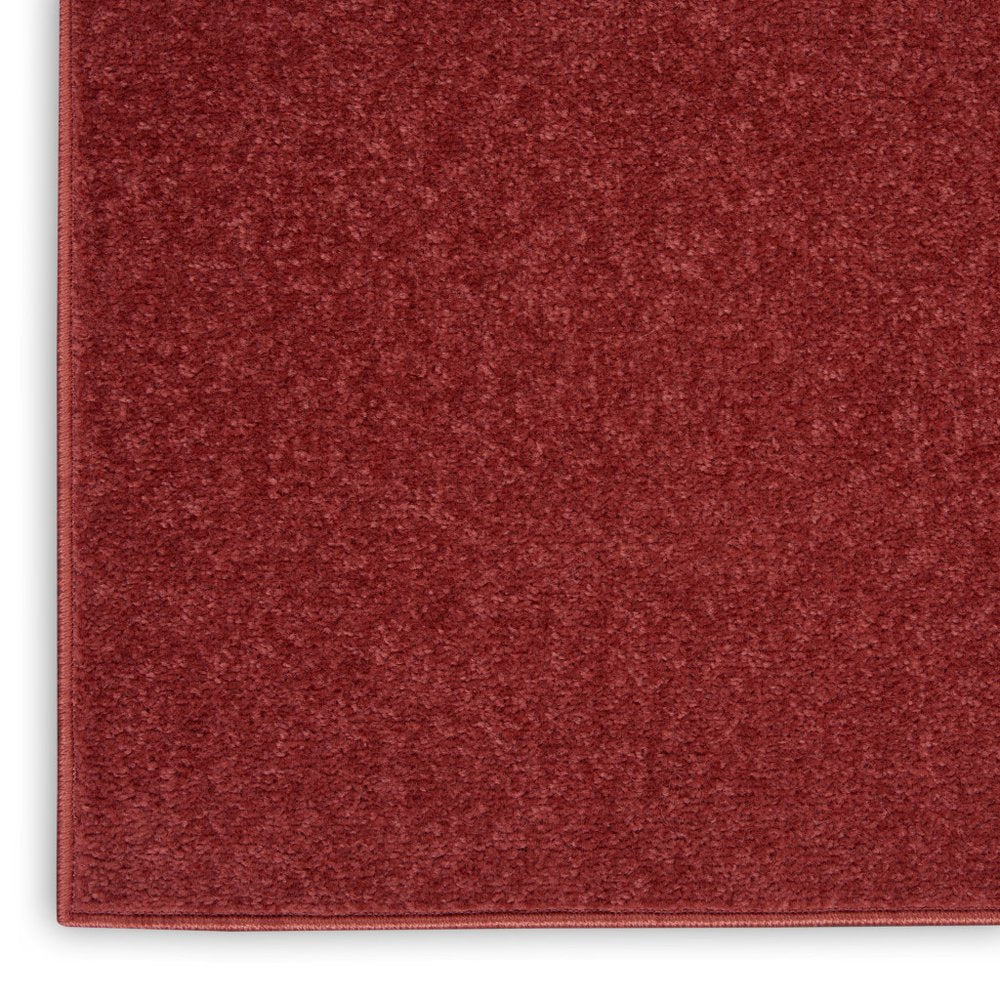 6' X 9' Brick Red Stain Resistant Indoor Outdoor Area Rug