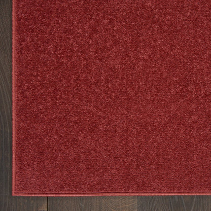 7' Brick Red Square Indoor Outdoor Area Rug