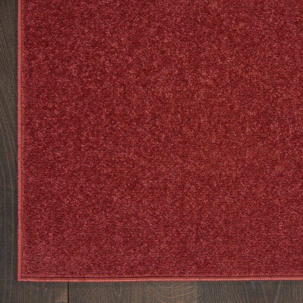 7' Brick Red Square Indoor Outdoor Area Rug