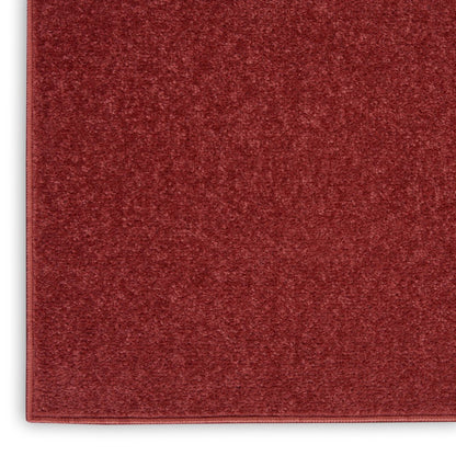 7' Brick Red Square Indoor Outdoor Area Rug
