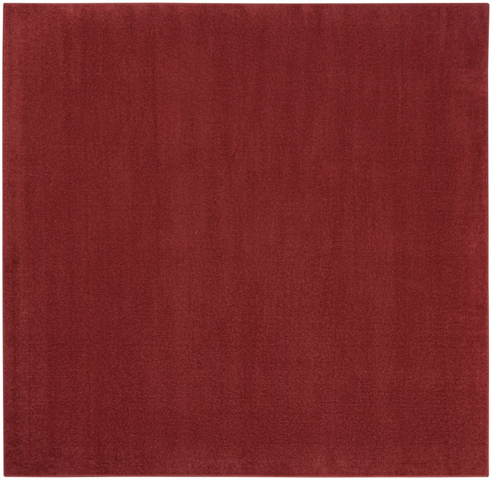 7' Brick Red Square Indoor Outdoor Area Rug