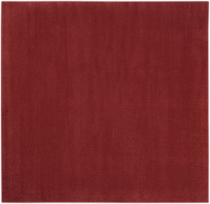 7' Brick Red Square Indoor Outdoor Area Rug