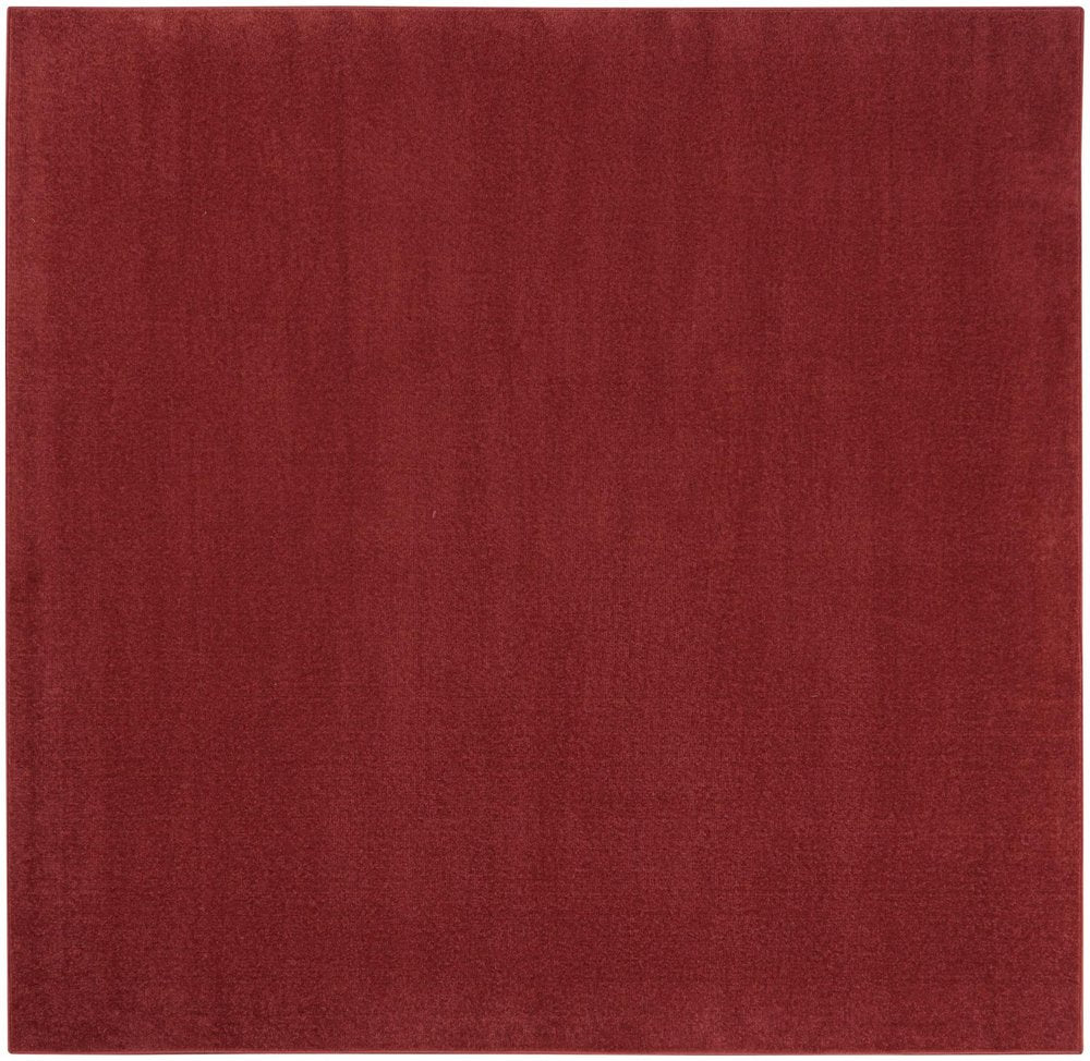 7' Brick Red Square Indoor Outdoor Area Rug