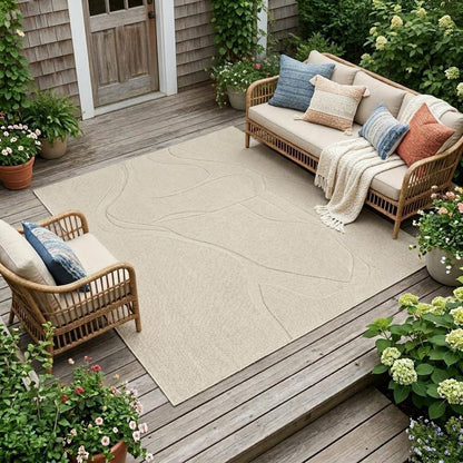 7' X 10' Brick Red Stain Resistant Indoor Outdoor Area Rug