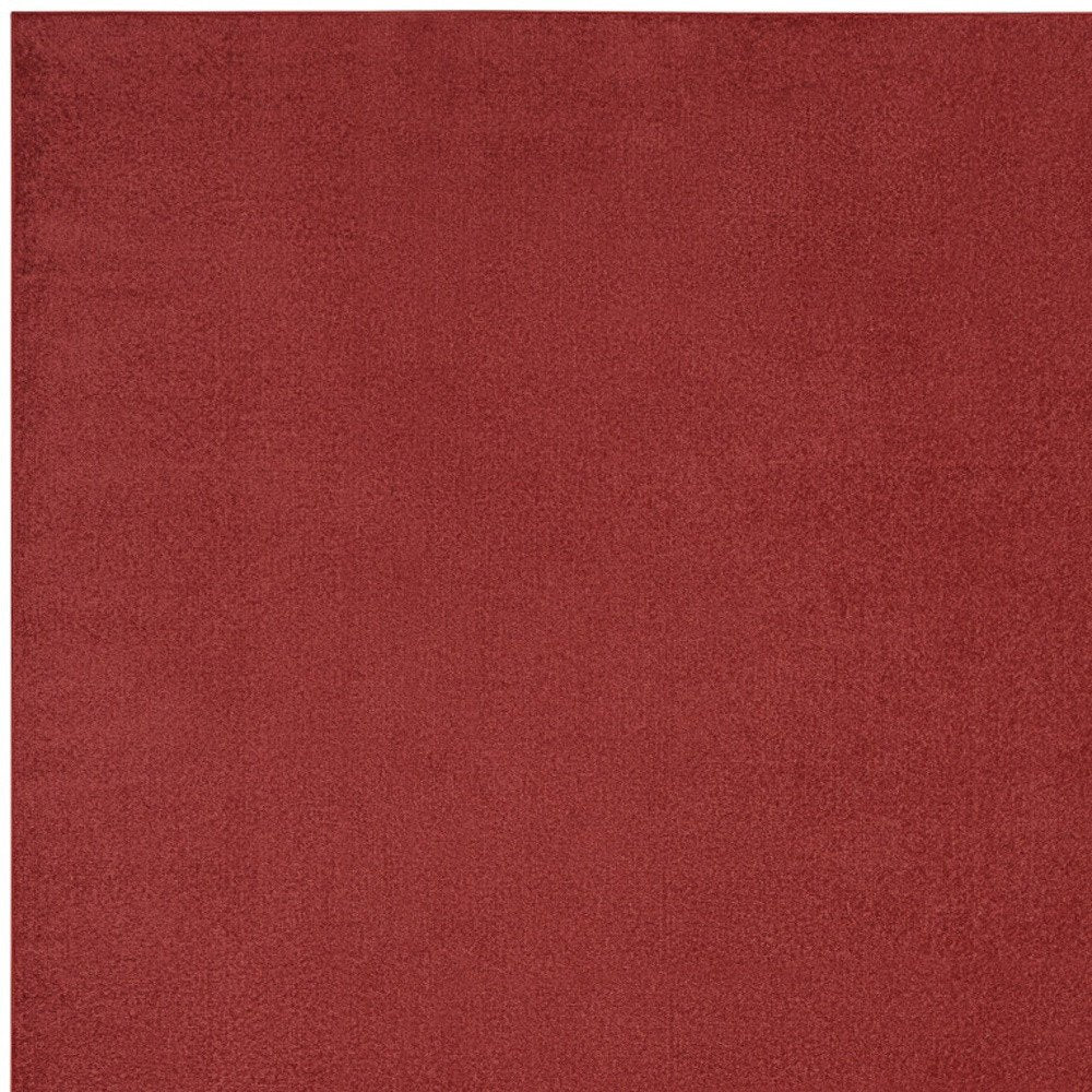 7' X 10' Brick Red Stain Resistant Indoor Outdoor Area Rug