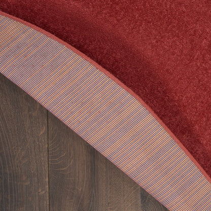 8' X 8' Brick Red Round Indoor Outdoor Area Rug