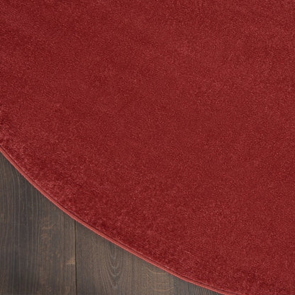 8' X 8' Brick Red Round Indoor Outdoor Area Rug