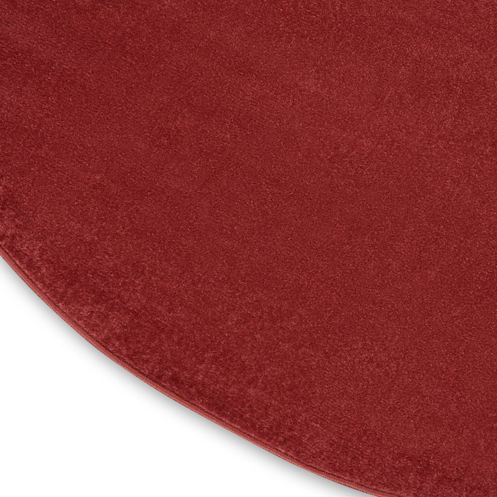 8' X 8' Brick Red Round Indoor Outdoor Area Rug