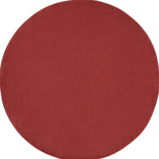 8' X 8' Brick Red Round Indoor Outdoor Area Rug