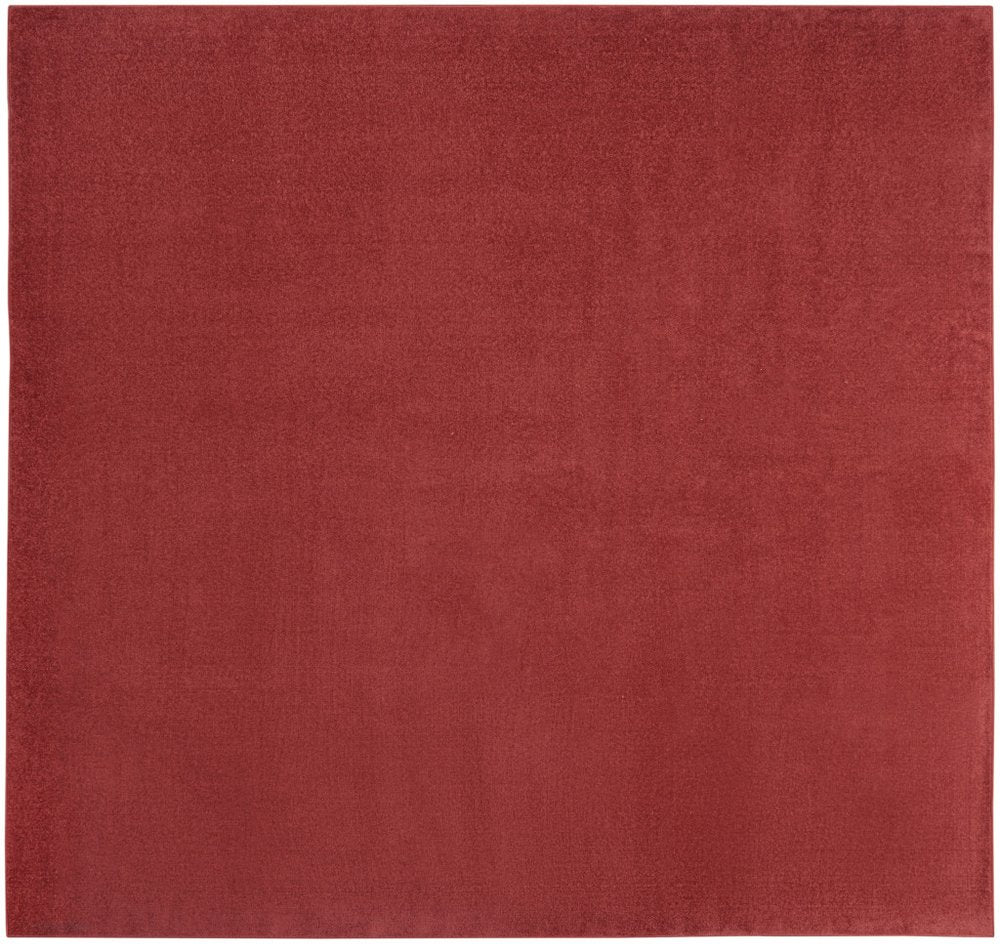 9' Brick Red Square Indoor Outdoor Area Rug