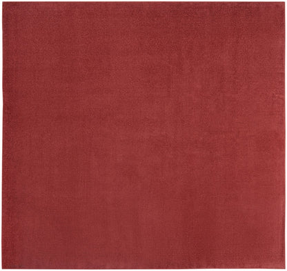 9' Brick Red Square Indoor Outdoor Area Rug