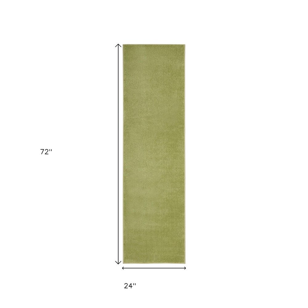 6' Green Indoor Outdoor Runner Rug