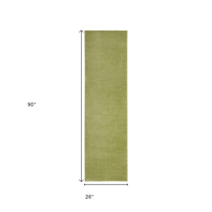 8' Green Indoor Outdoor Runner Rug