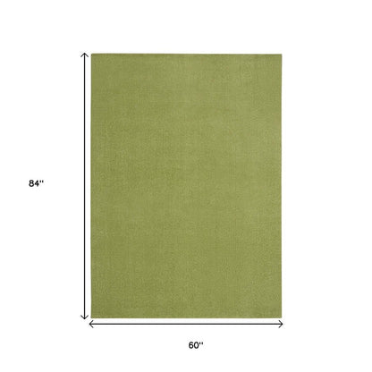 5' X 7' Green Indoor Outdoor Area Rug