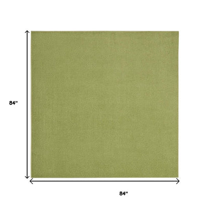 7' Green Square Indoor Outdoor Area Rug