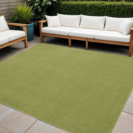 9' Green Square Indoor Outdoor Area Rug