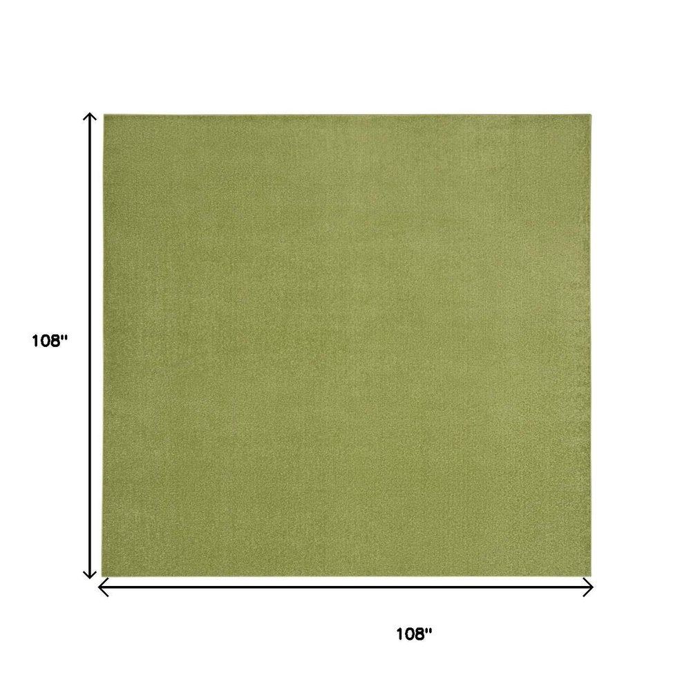 9' Green Square Indoor Outdoor Area Rug