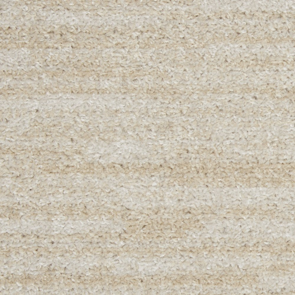 6' Beige And Ivory Indoor Outdoor Runner Rug
