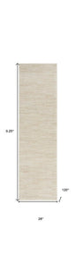2' X 10' Ivory And Beige Non Skid Indoor Outdoor Runner Rug