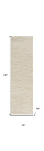 2' X 10' Ivory And Beige Non Skid Indoor Outdoor Runner Rug