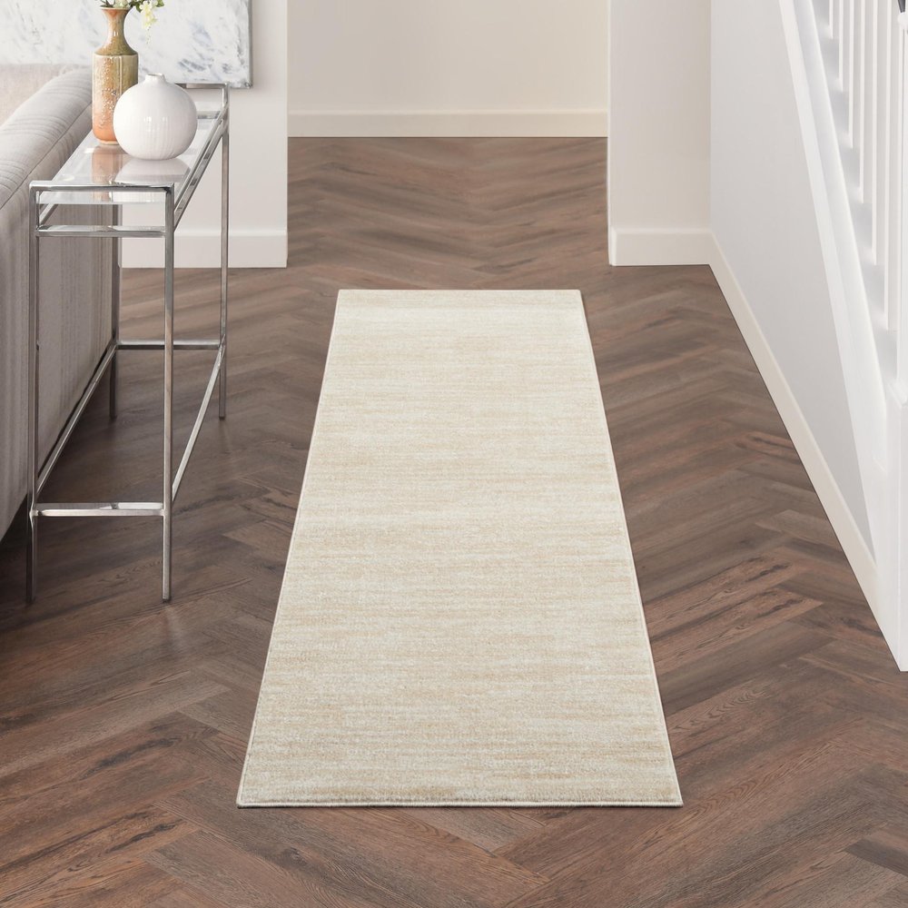 2' X 10' Ivory And Beige Non Skid Indoor Outdoor Runner Rug