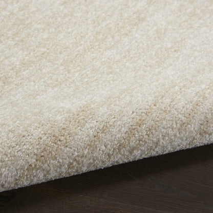 8' Beige And Ivory Indoor Outdoor Runner Rug
