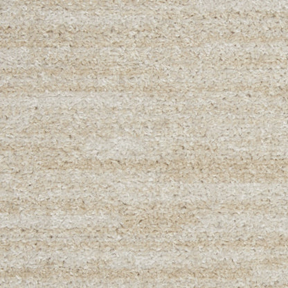 8' Beige And Ivory Indoor Outdoor Runner Rug