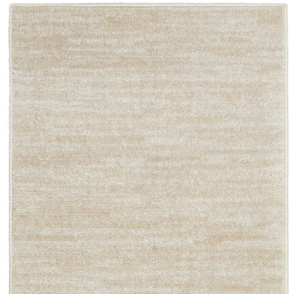 8' Beige And Ivory Indoor Outdoor Runner Rug