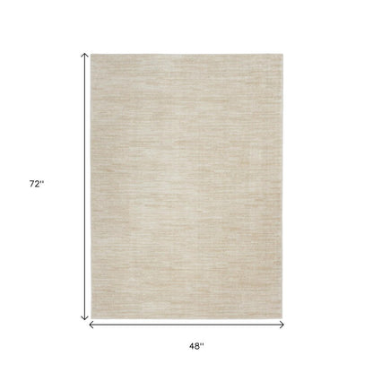 4' X 6' Beige And Ivory Indoor Outdoor Area Rug