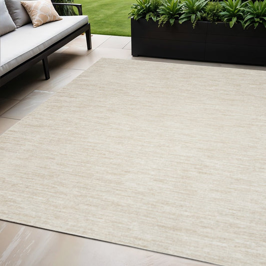 5' X 7' Beige And Ivory Indoor Outdoor Area Rug