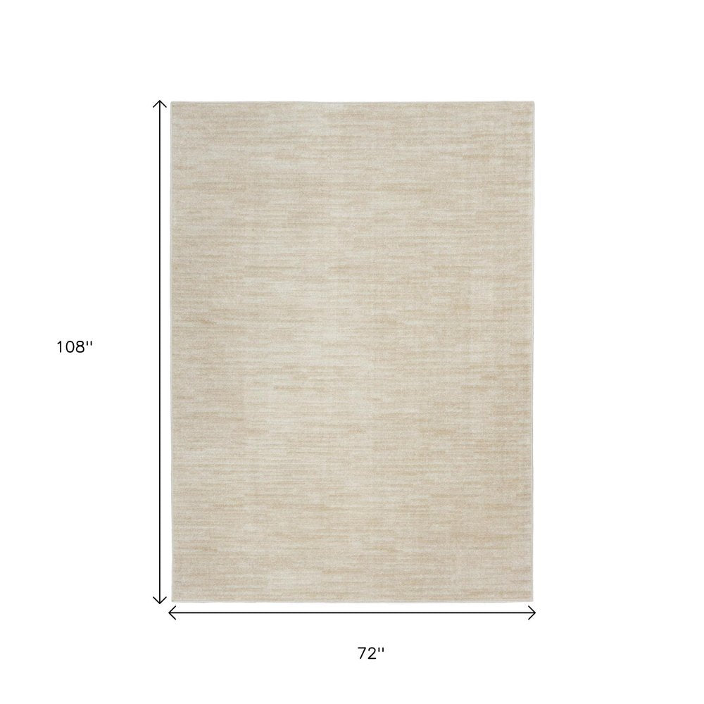 6' X 9' Beige And Ivory Indoor Outdoor Area Rug