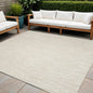 7' Beige And Ivory Square Indoor Outdoor Area Rug