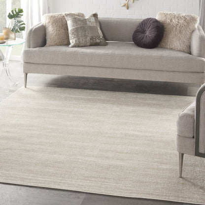 7' Beige And Ivory Square Indoor Outdoor Area Rug