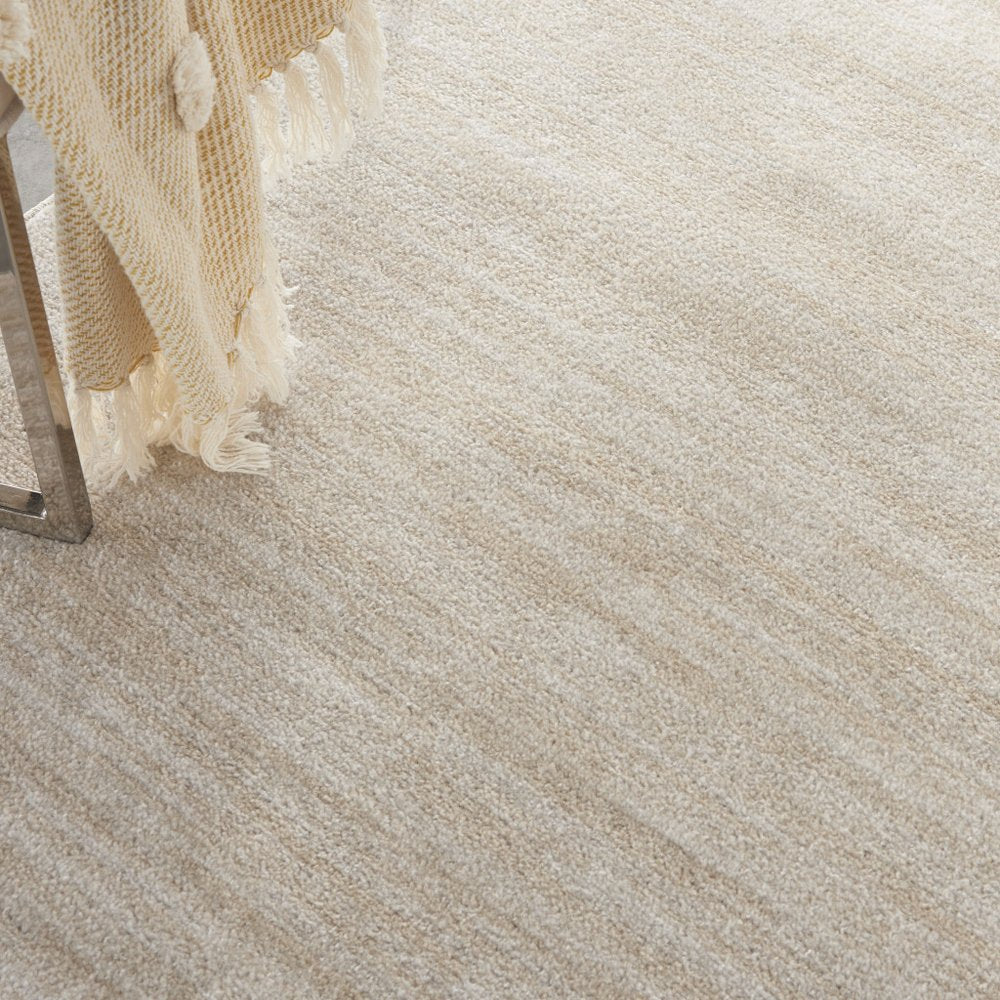 7' Beige And Ivory Square Indoor Outdoor Area Rug