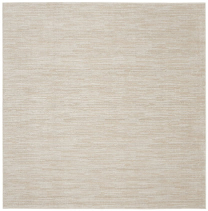 7' Beige And Ivory Square Indoor Outdoor Area Rug