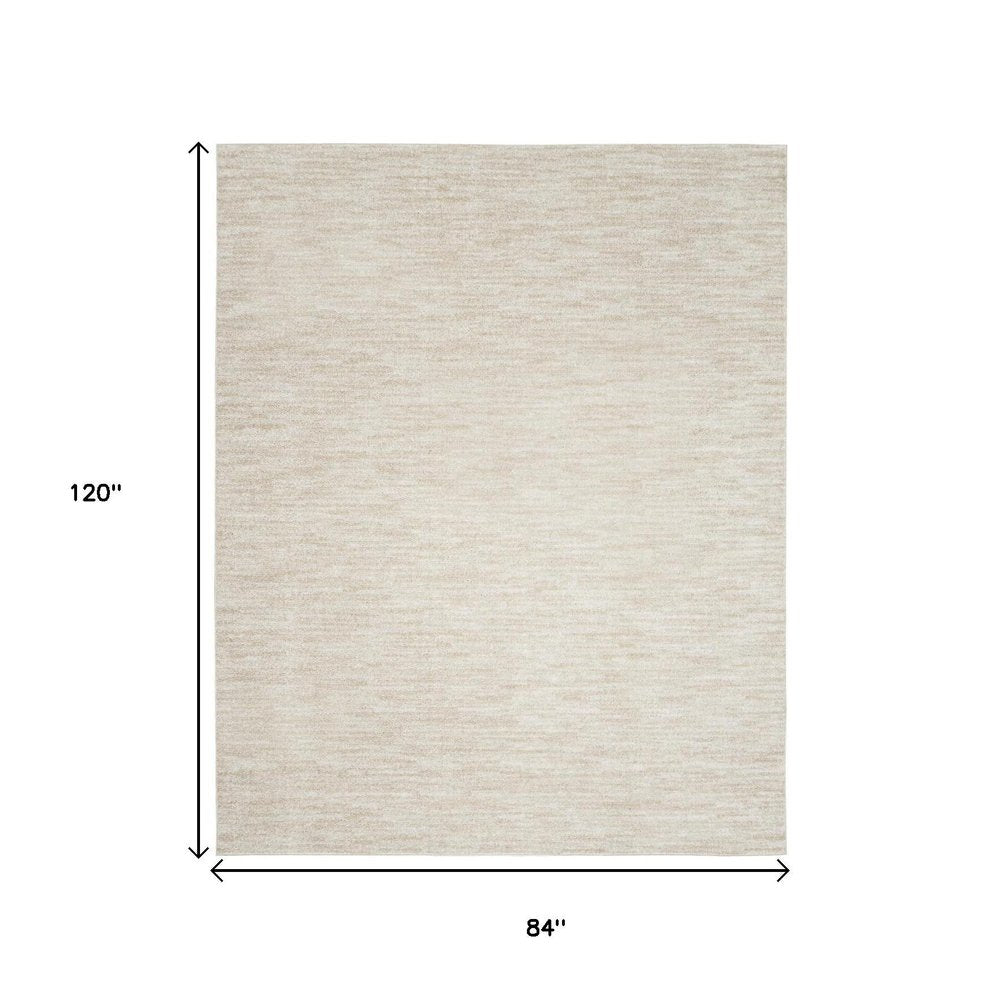 7' X 10' Beige And Ivory Indoor Outdoor Area Rug