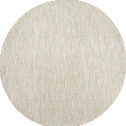 8' X 8' Beige And Ivory Round Indoor Outdoor Area Rug