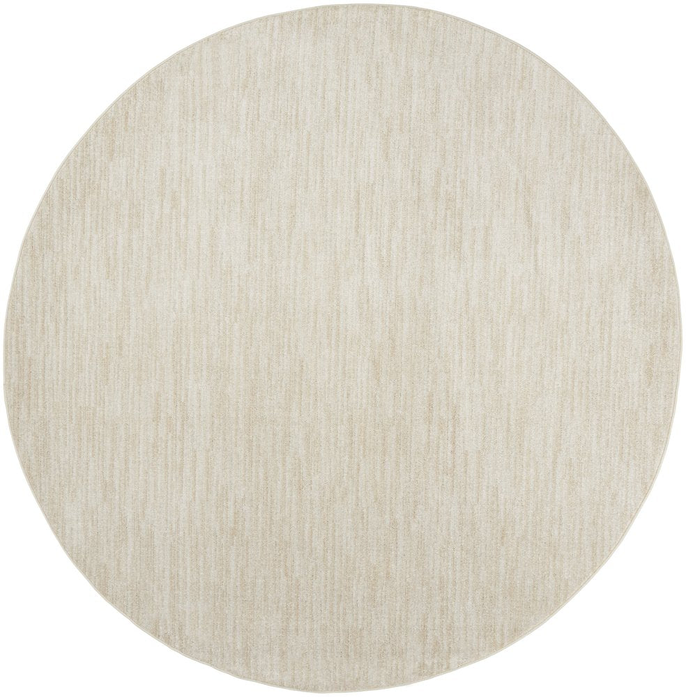 8' X 8' Beige And Ivory Round Indoor Outdoor Area Rug