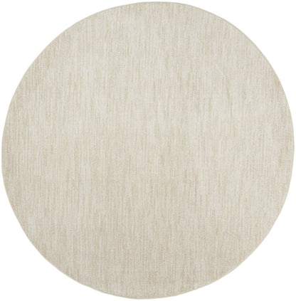 8' X 8' Beige And Ivory Round Indoor Outdoor Area Rug