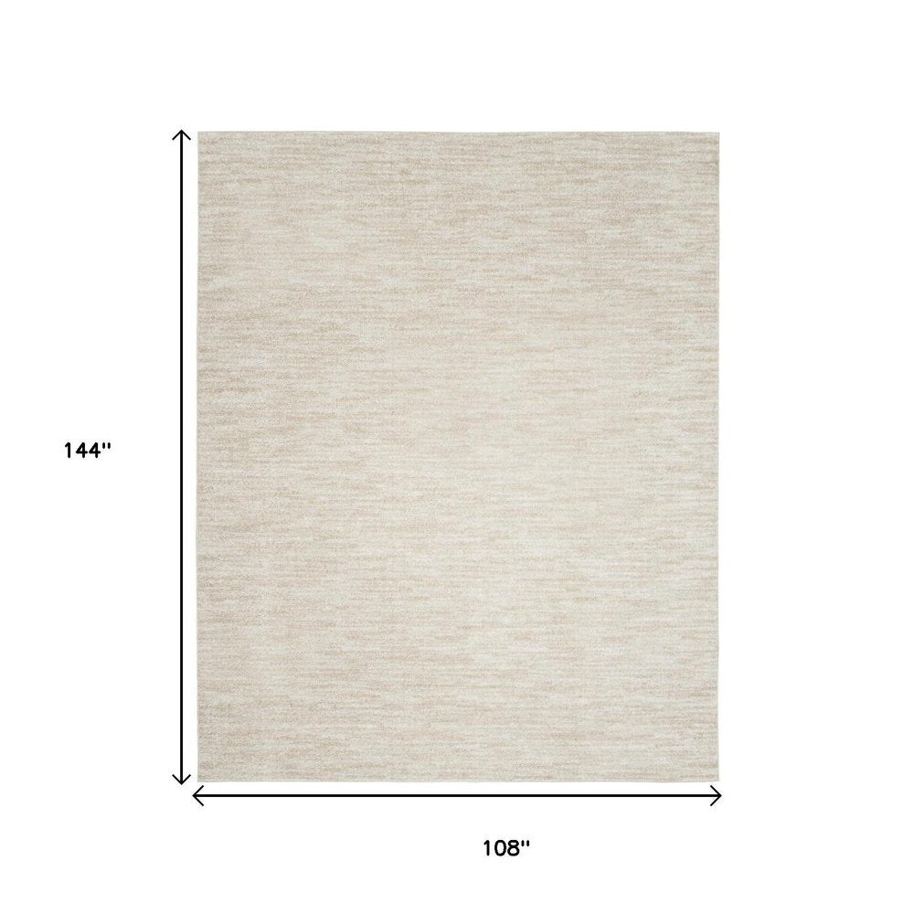 9' X 12' Beige And Ivory Indoor Outdoor Area Rug
