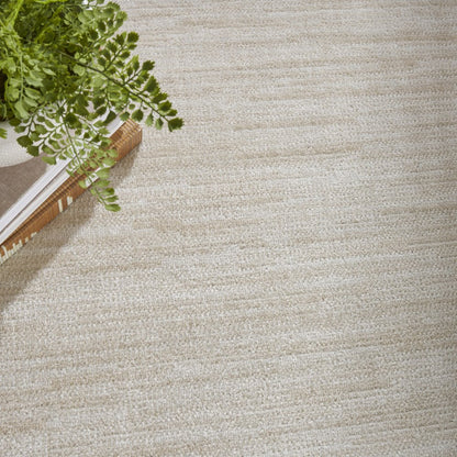 9' X 12' Beige And Ivory Indoor Outdoor Area Rug