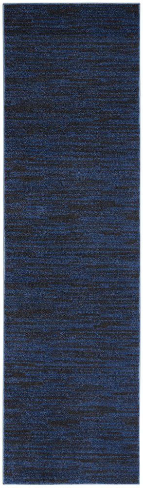 6' Midnight Blue Stain Resistant Indoor Outdoor Runner Rug