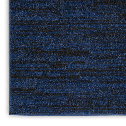 8' Midnight Blue Indoor Outdoor Runner Rug