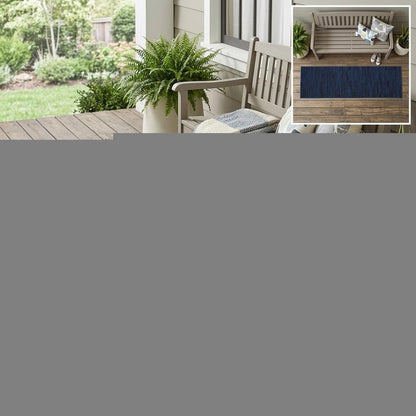 8' Midnight Blue Indoor Outdoor Runner Rug