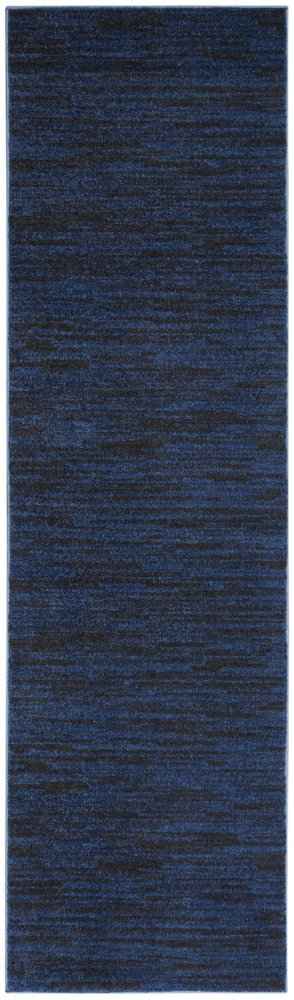 8' Midnight Blue Indoor Outdoor Runner Rug