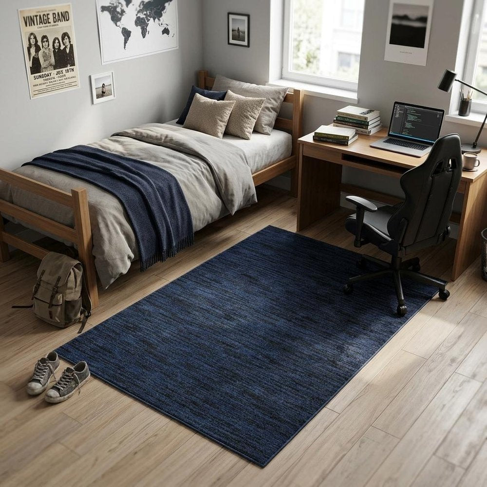 4' X 6' Midnight Blue Stain Resistant Indoor Outdoor Area Rug